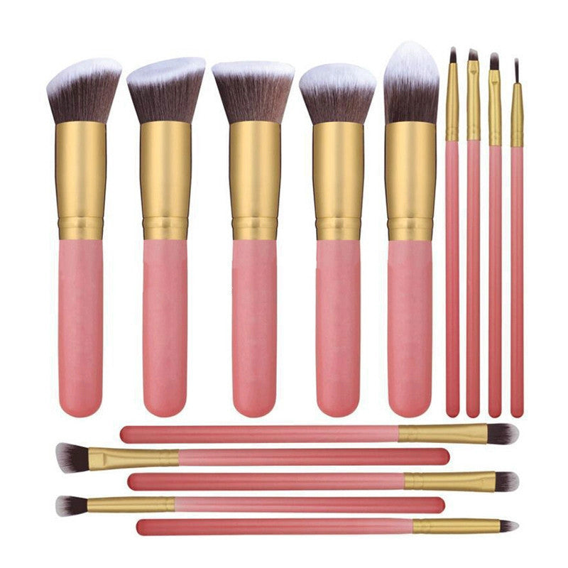 Professional Wood Handle Makeup Brush Set (14-Pieces) MERLIÁ
