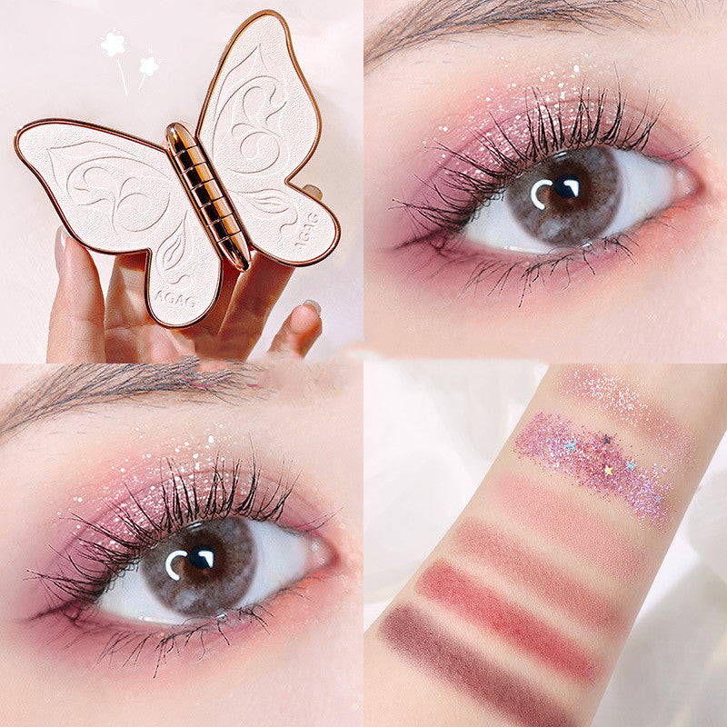 6-Color Butterfly Eyeshadow Palette – Glitter & Matte Shades🦋 MERLIÁ