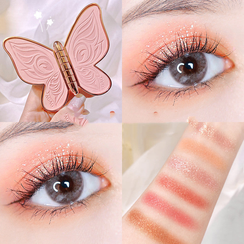 6-Color Butterfly Eyeshadow Palette – Glitter & Matte Shades🦋 MERLIÁ