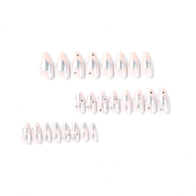 Sweet Cool Silver XINGX Rhinestone Wear Fake Nail Tip MERLIÁ