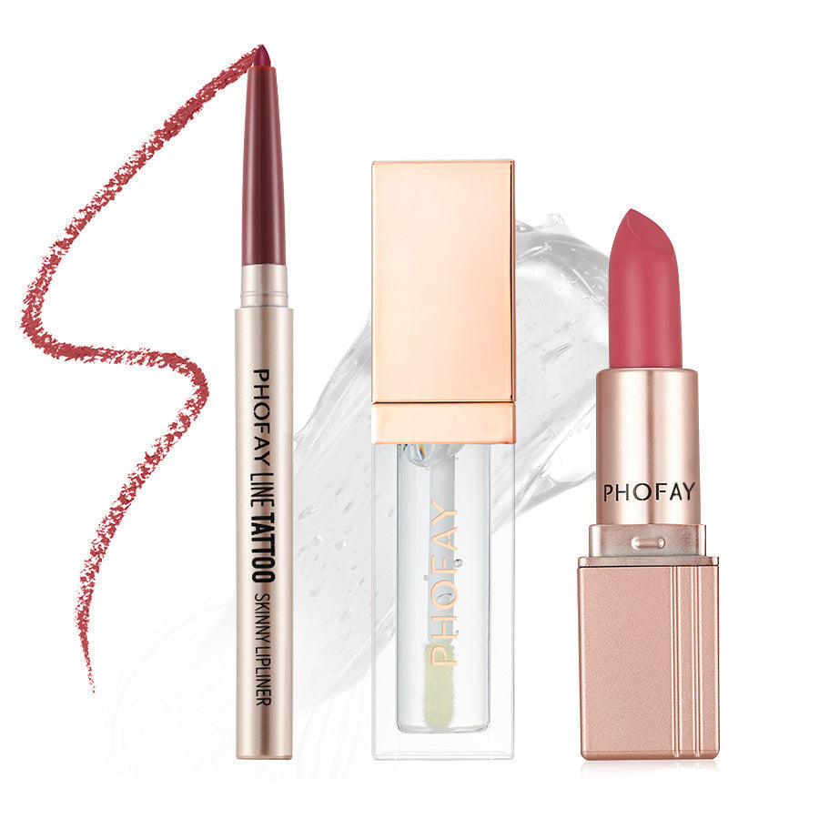 PHOFAY Ultra-Glossy Lip Gloss Matte Lipstick Lipliner MERLIÁ
