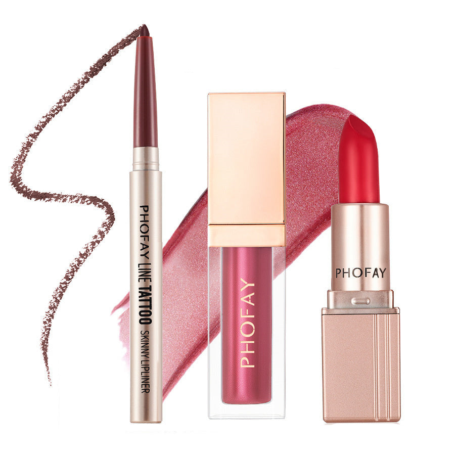 PHOFAY Ultra-Glossy Lip Gloss Matte Lipstick Lipliner MERLIÁ