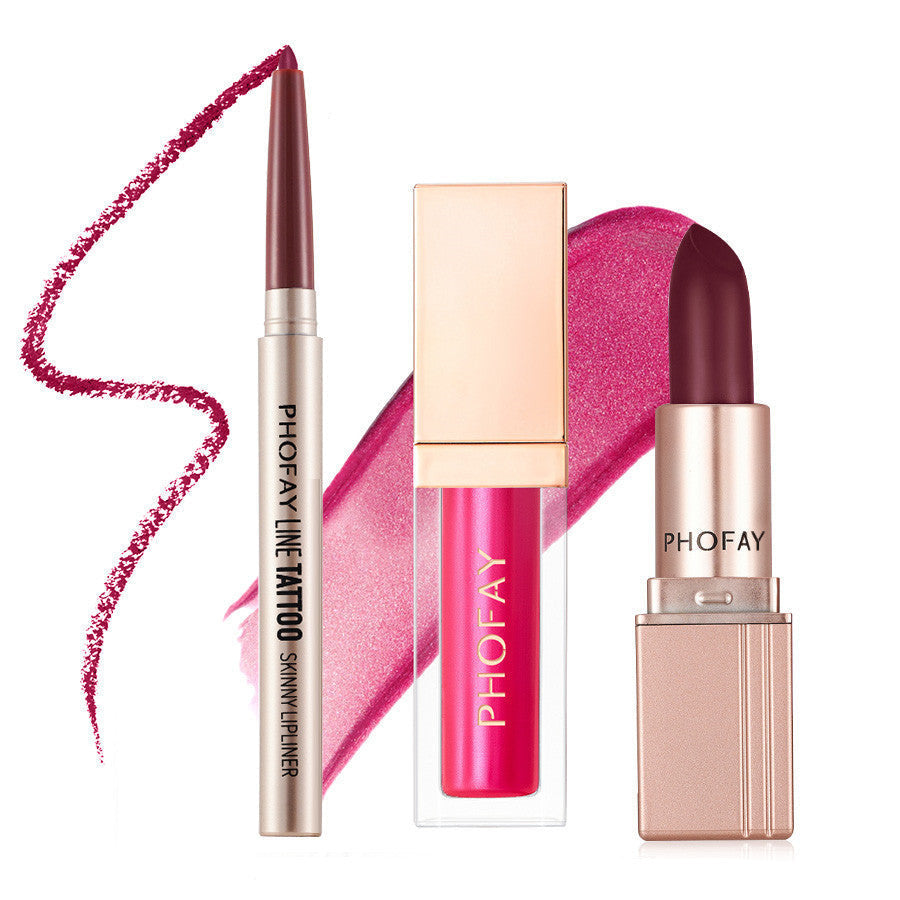 PHOFAY Ultra-Glossy Lip Gloss Matte Lipstick Lipliner MERLIÁ