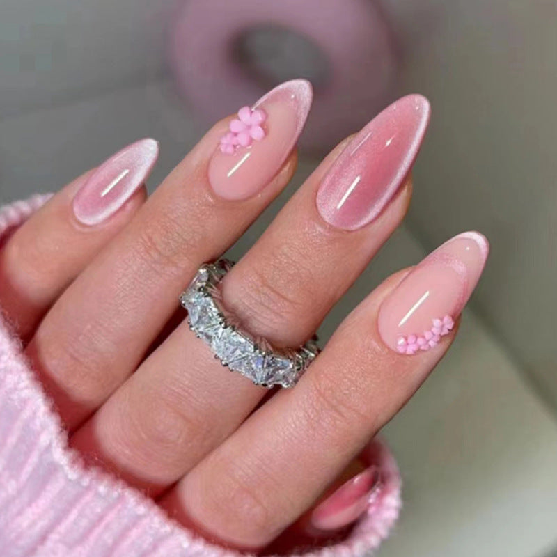 French Flower Almond Nails 🌸 MERLIÁ