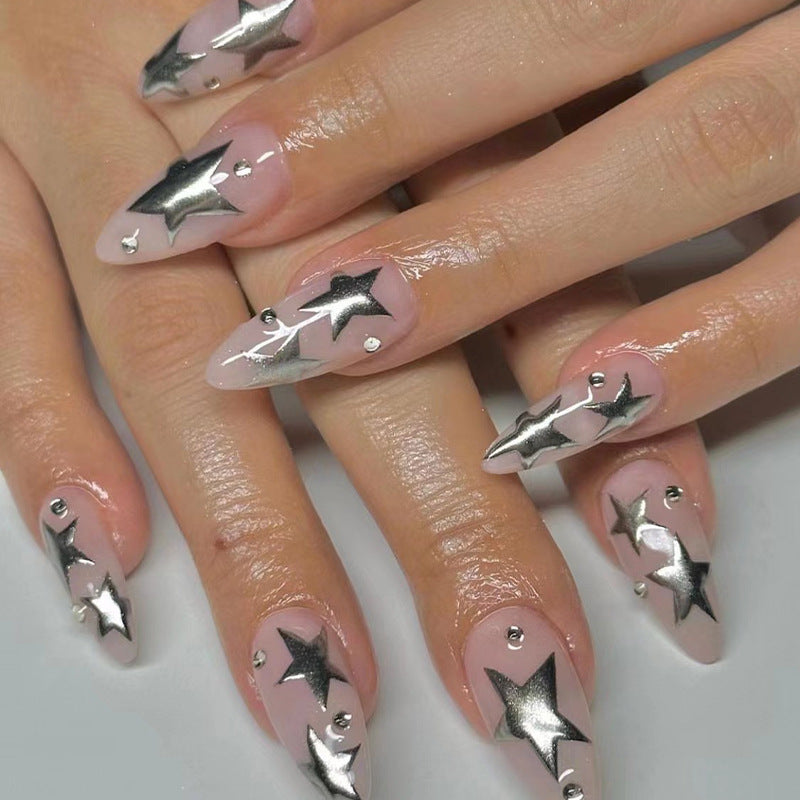 Sweet Cool Silver XINGX Rhinestone Wear Fake Nail Tip MERLIÁ