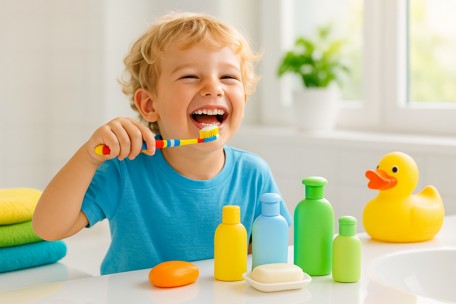Our Mini Him collection is designed for curious, active boys with big personalities. Gentle formulas and fun accessories make bath-time and grooming playful, caring, and joyful 🧢
