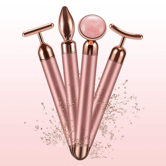 4 in 1 Vibrating Rose Quartz Face Roller MERLIÁ