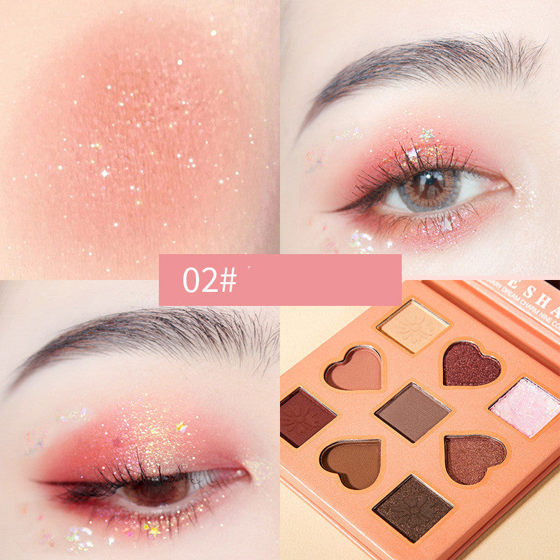 Peach Glow 9-Color Eyeshadow Palette – Matte, Shimmer & Glitter MERLIÁ