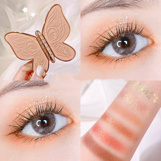 6-Color Butterfly Eyeshadow Palette – Glitter & Matte Shades🦋 MERLIÁ