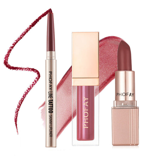 Ultra-Glossy Lip Set – Lip Gloss, Matte Lipstick & Lip Liner MERLIÁ