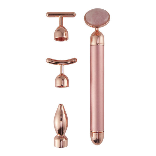 4 in 1 Vibrating Rose Quartz Face Roller MERLIÁ
