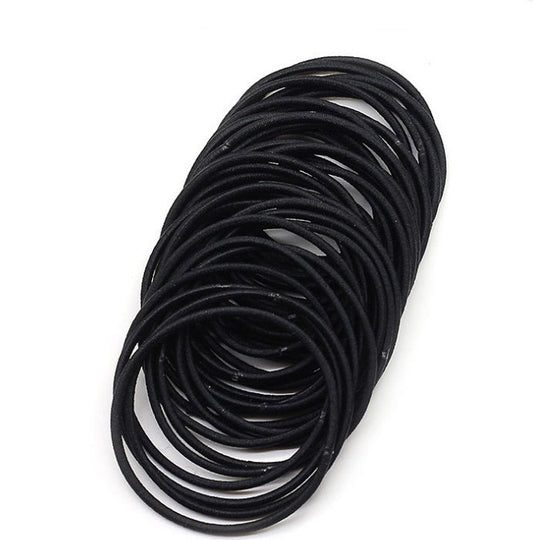Black Elastic Hair Bands - 100 Pcs MERLIÁ