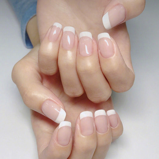 24 Long Fake Nails - French Style MERLIÁ