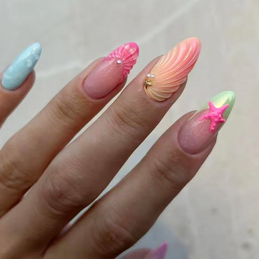 Summer Ocean Style Press-On Nails🐚 MERLIÁ