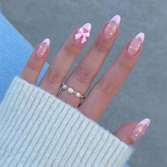 Elegant Pearl Bow Nail Set🎀 MERLIÁ