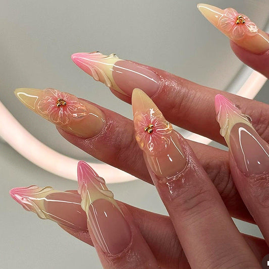 Almond Nail Tips - Beach Vacation Style🌺 MERLIÁ