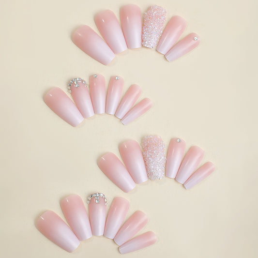 Elegant Gradient Rhinestone Nails - MERLIÁ