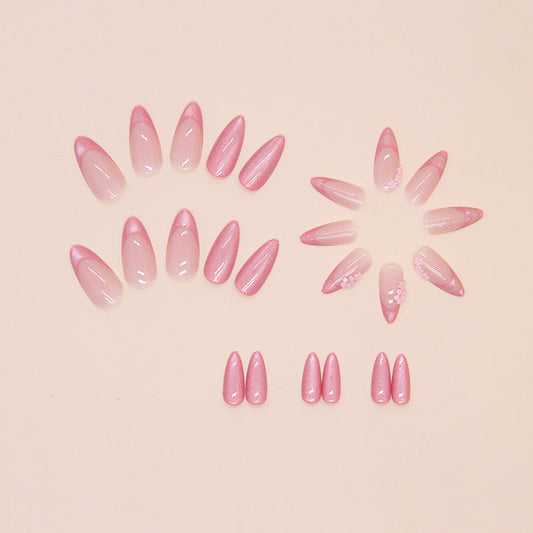 French Flower Almond Nails 🌸 MERLIÁ
