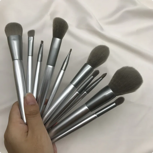 10-Piece Moonlight Silver Makeup Brush Set MERLIÁ