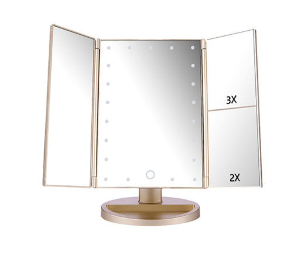 24 LED Tri-Fold Touch Screen Makeup Mirror MERLIÁ