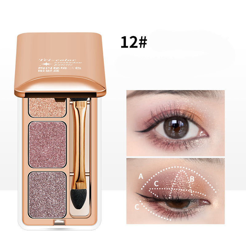 Three Color Eye Shadow Plate With Pearly Light MERLIÁ