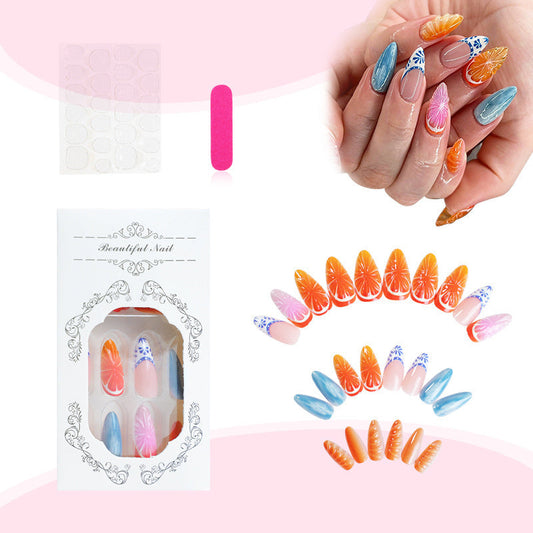 Ocean Orange Fruit Press-On Nails🍋 MERLIÁ